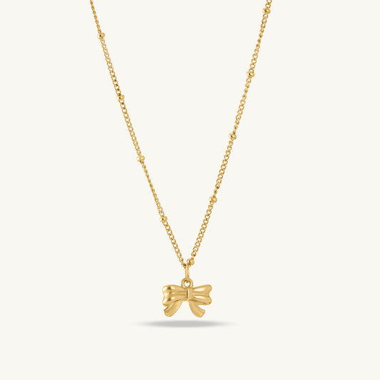 Ribbon Pendant Necklace - Antitarnish & Waterproof Chain