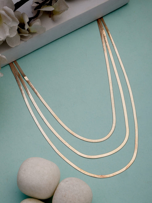 Women's Rose Gold-Plated Minimal Layered Chain