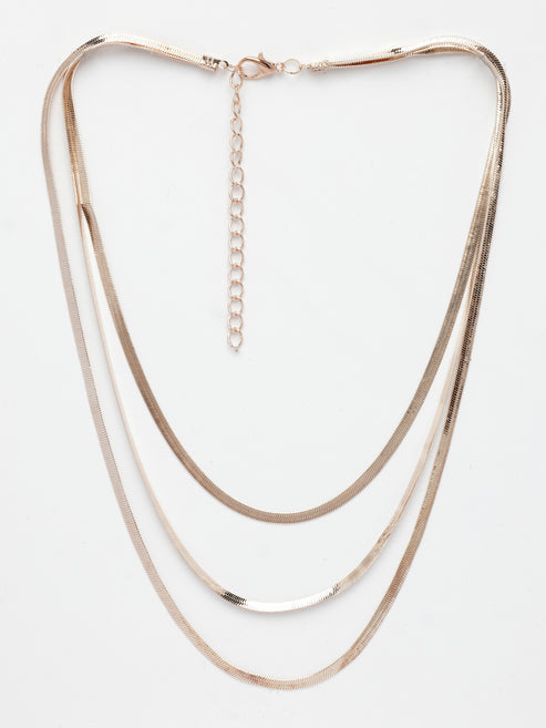 Women's Rose Gold-Plated Minimal Layered Chain