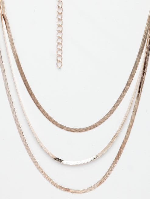 Women's Rose Gold-Plated Minimal Layered Chain