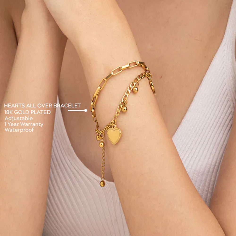 Waterproof Hearts All Over Bracelet