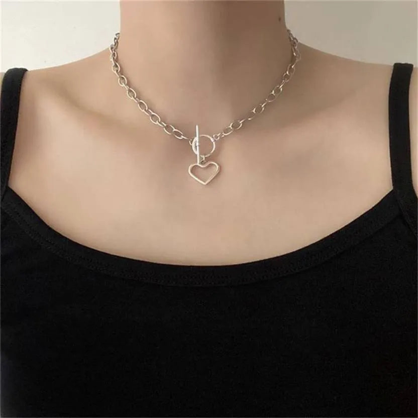 Heart Shape Silver Plated Necklace For Women Destiny Jewels