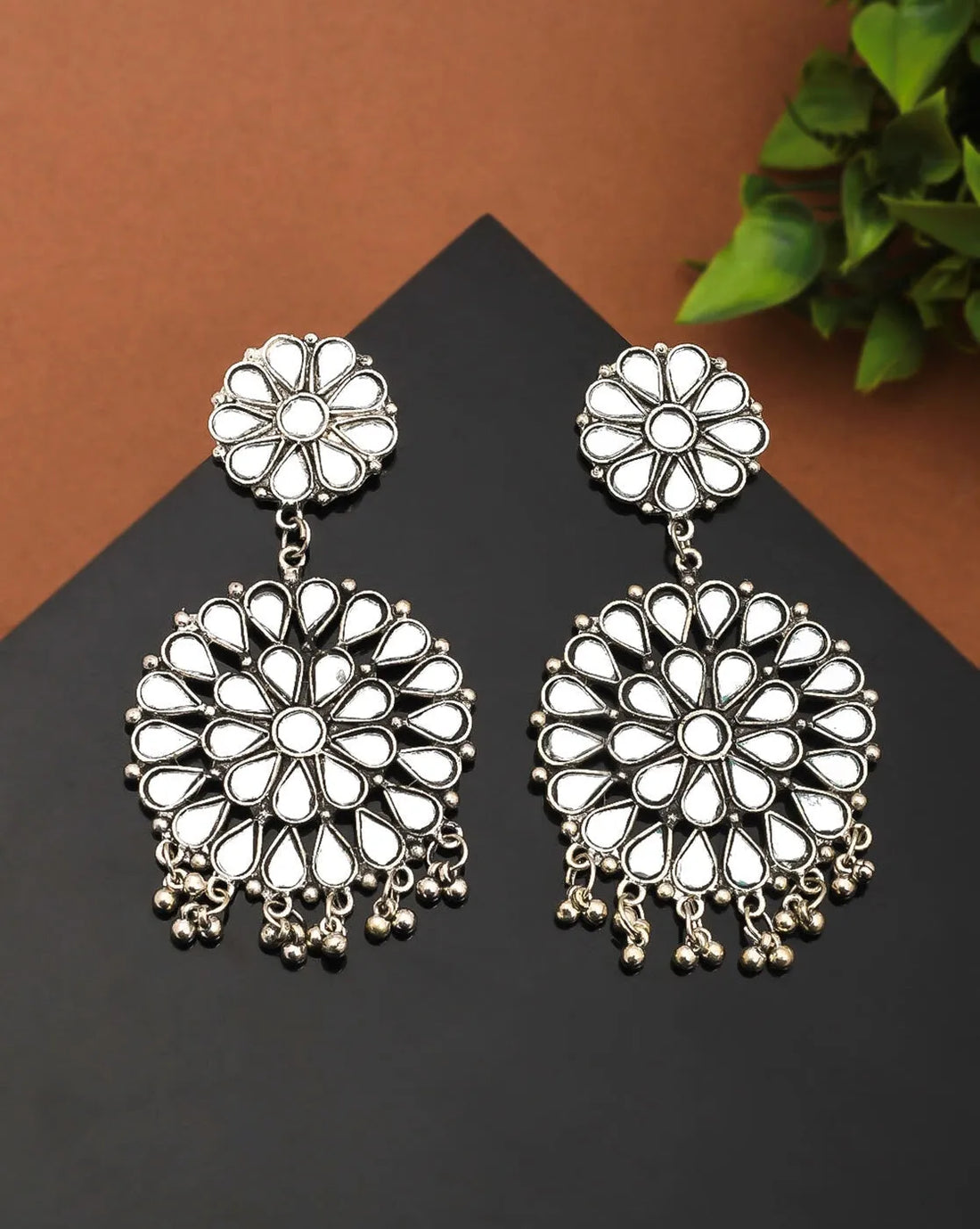 Combo Of 2 Fashionable Diva Oxidised Jhumki Earring Samridhi DC