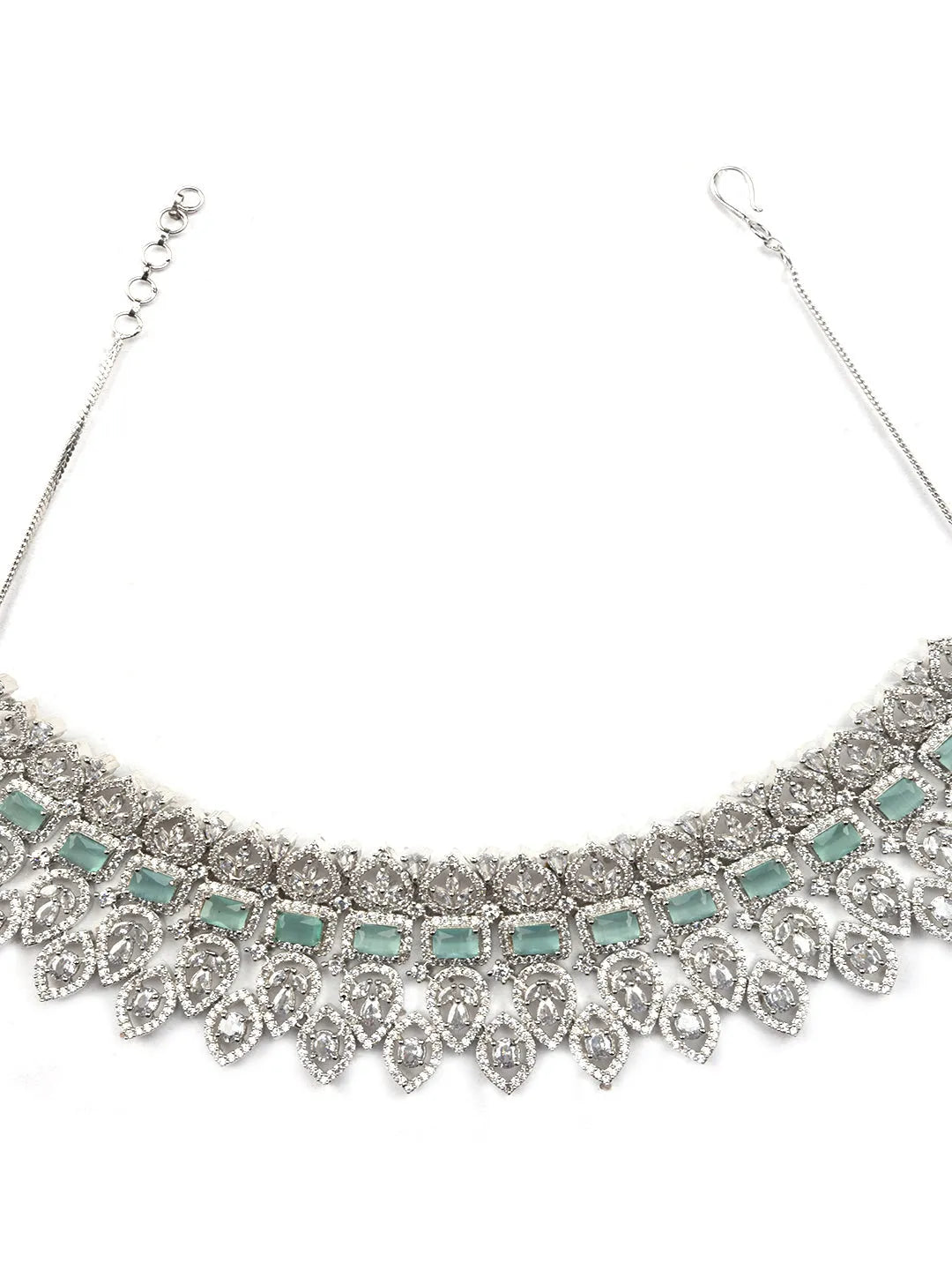 Luxurious Luxe Turquoise CZ Bridal Necklace Set