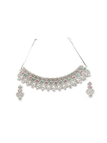 Luxurious Luxe Multicolor CZ Bridal Necklace Set