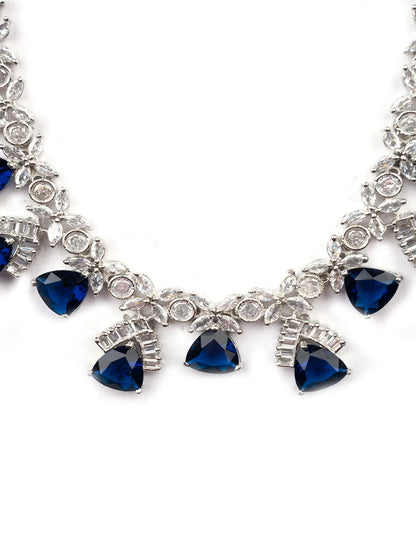 Blue CZ AD Necklace Set for Glamorous Look