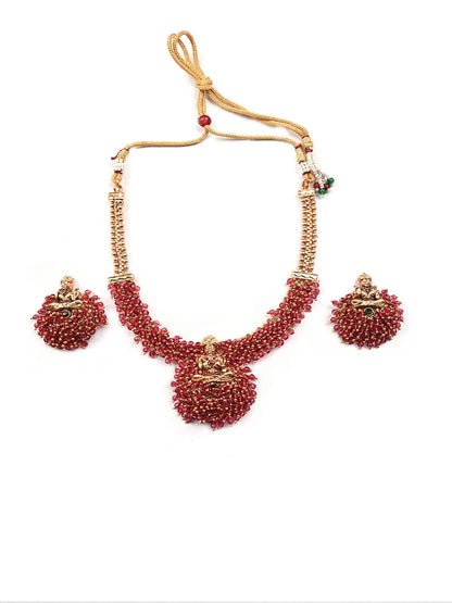 Gold Plated Red Hydra Necklace Set