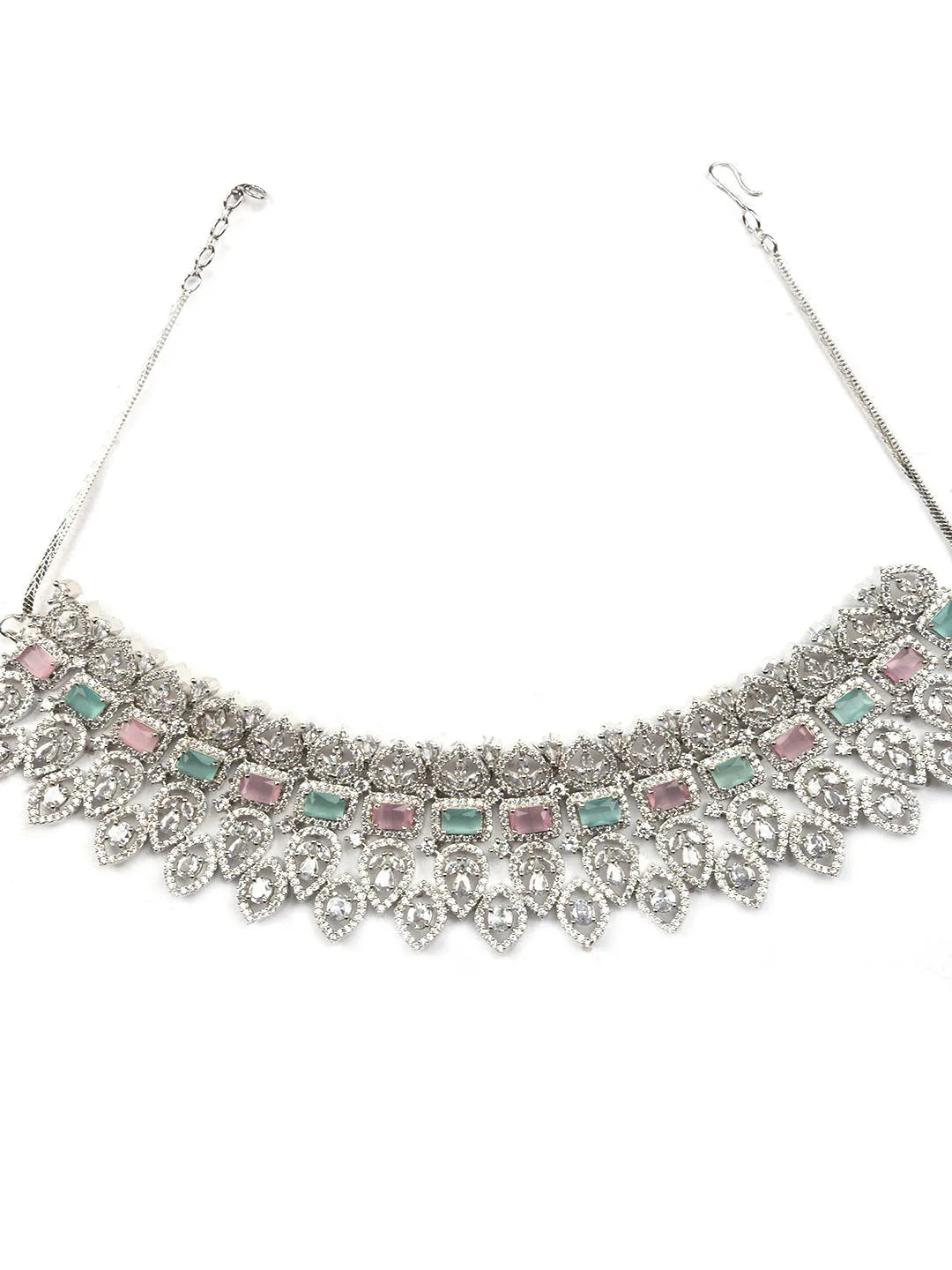 Luxurious Luxe Multicolor CZ Bridal Necklace Set