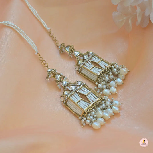 Jiya Antique Tone Pearl Doli Earrings