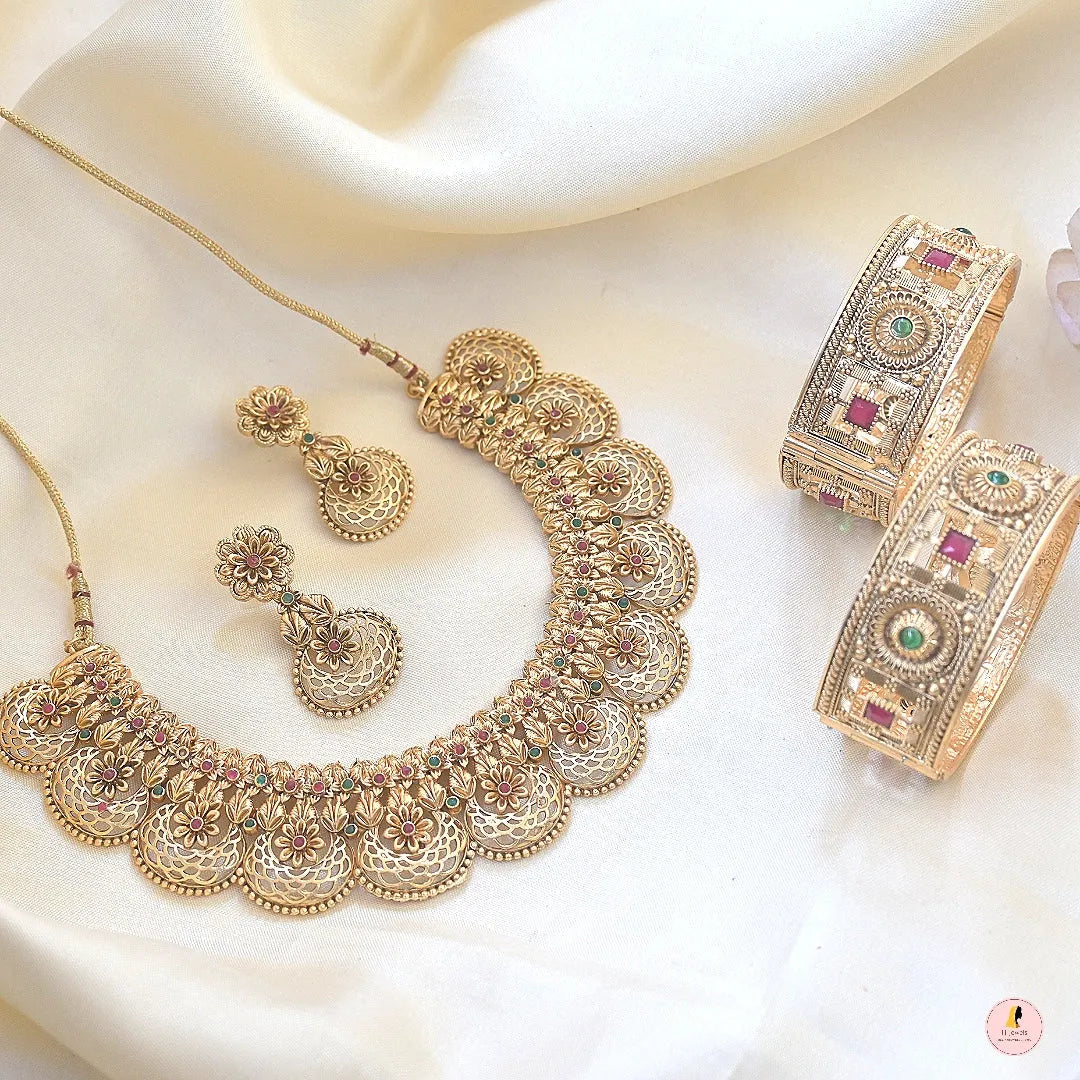 Keerthi Gold Plated Copper Jewellery Combo