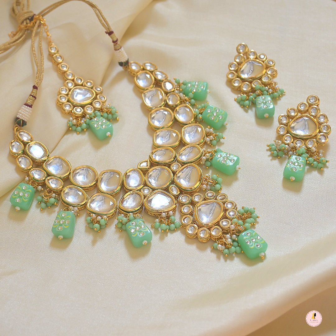 Sabya Kundan Neckpiece – Sea Green