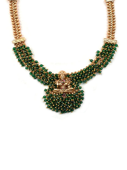 Gold Plated Green Hydra Necklace Set