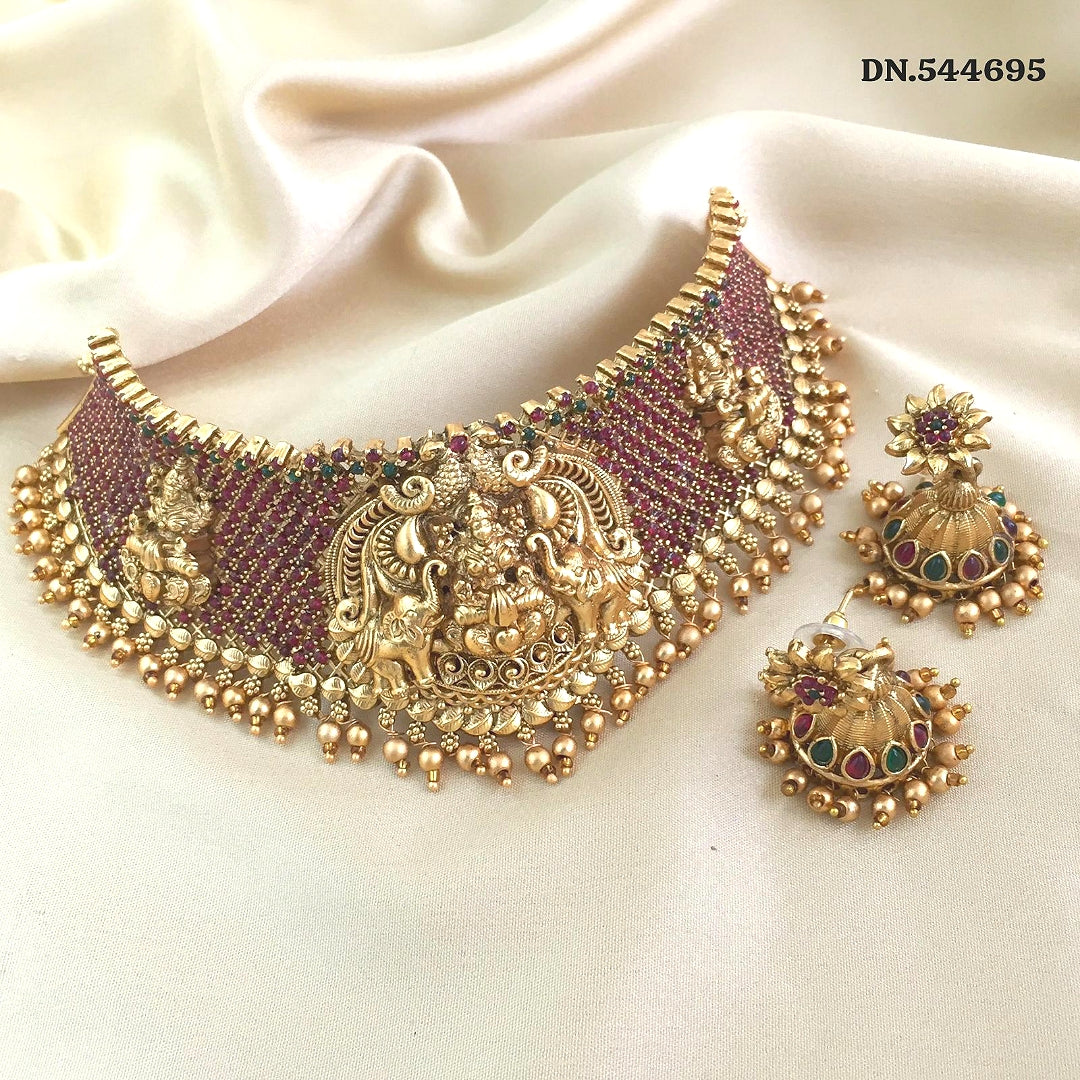 Nithya Copper Kemp Choker Set