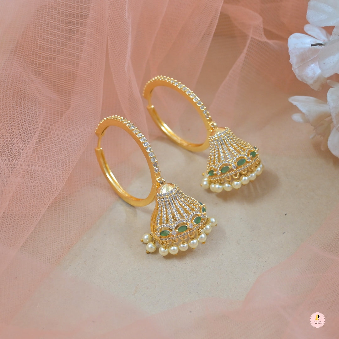 Colorful Golden AD Jhumkas