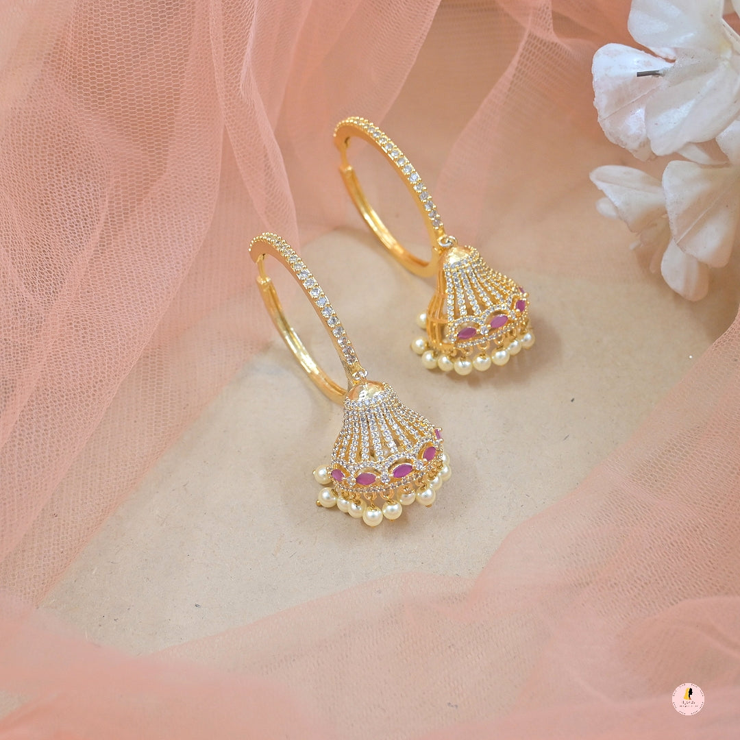 Colorful Golden AD Jhumkas