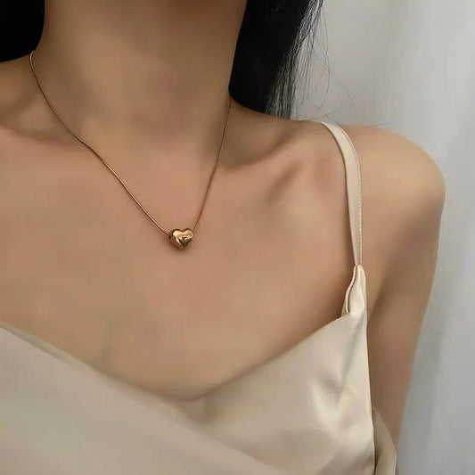 Antitarnish & Waterproof 18K Gold Heart Necklace, Snake Chain Necklace - 2