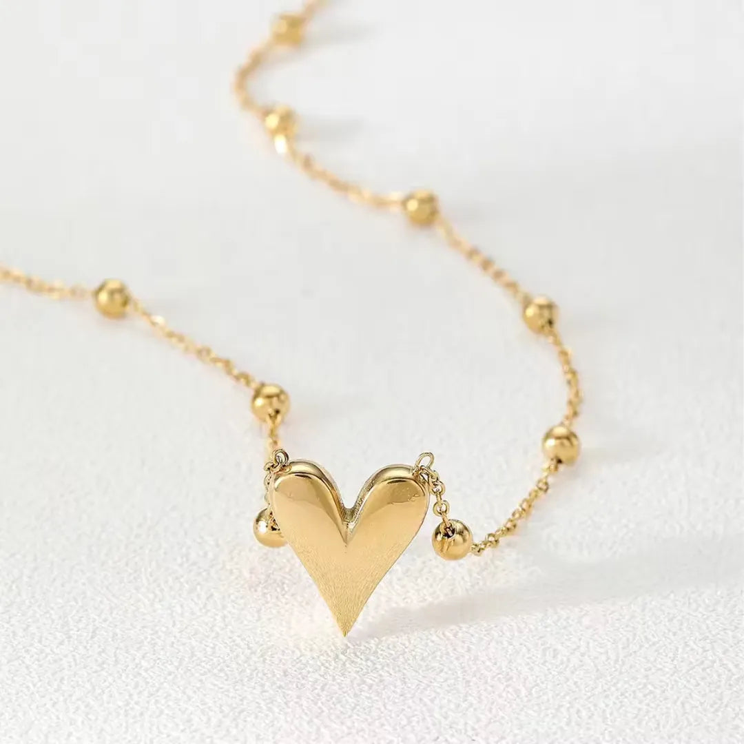 18K Gold Plated Heart Gold Necklace