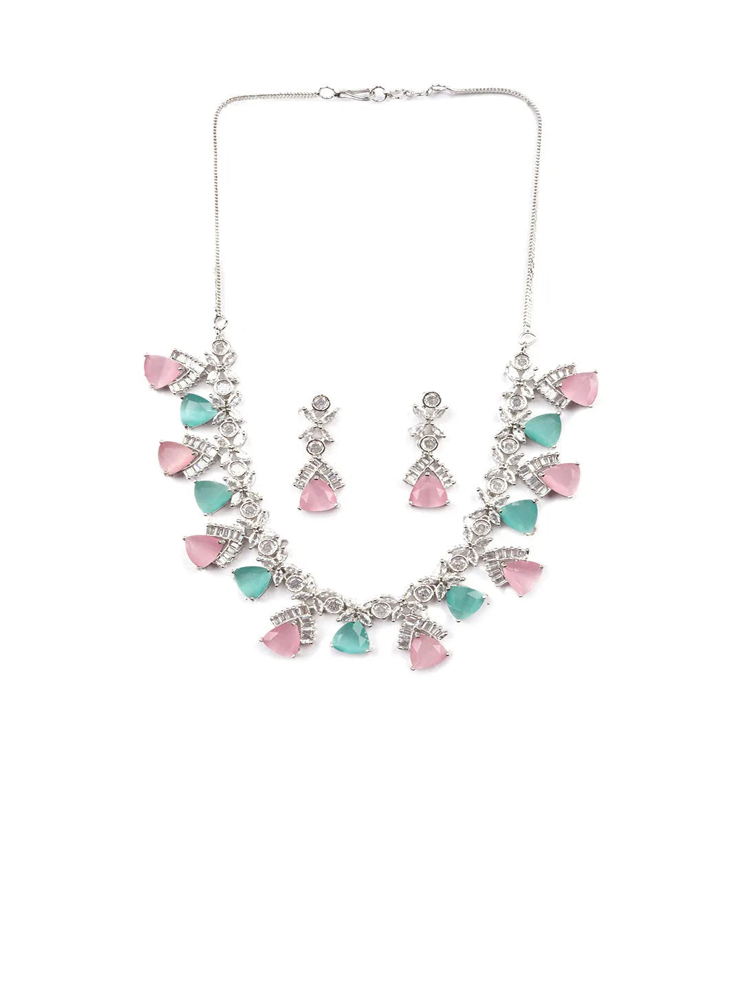 Multicolour CZ AD Necklace Set for Glamorous Look