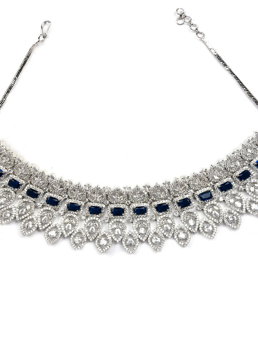 Luxurious Luxe Blue CZ Bridal Necklace Set