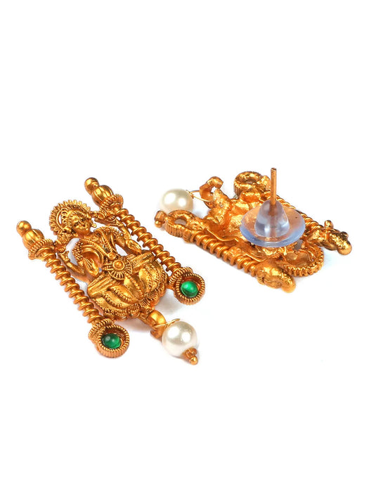 Traditional Laxmi Green Kemp Necklace Set