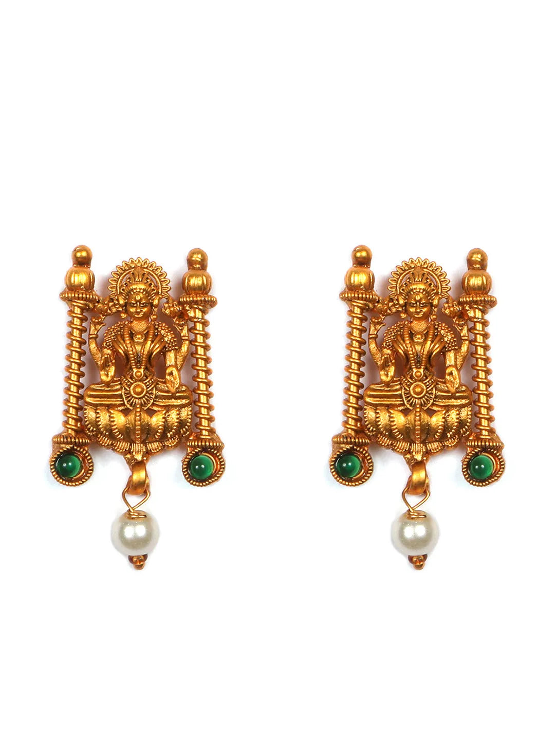 Traditional Laxmi Green Kemp Necklace Set