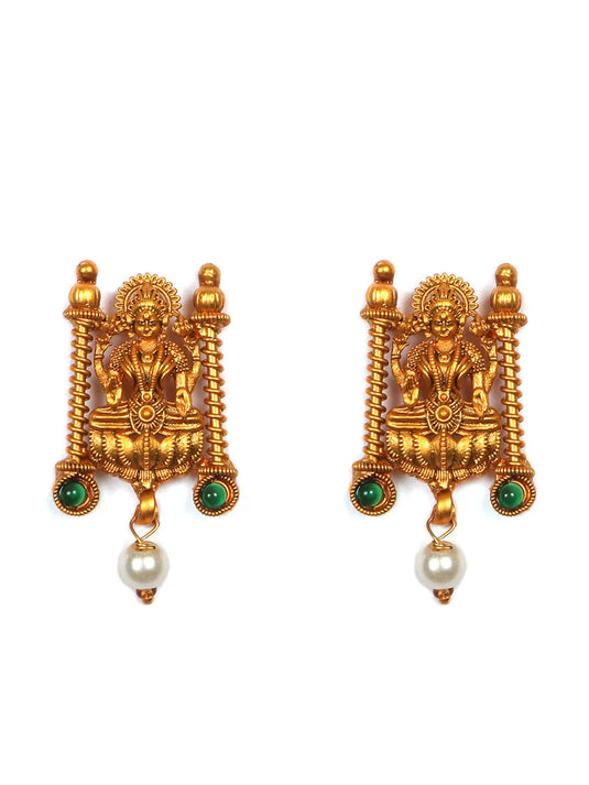 Traditional Laxmi Green Kemp Necklace Set