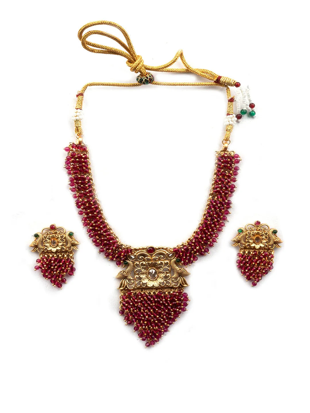 Ruby Peacock Hydra Necklace Set