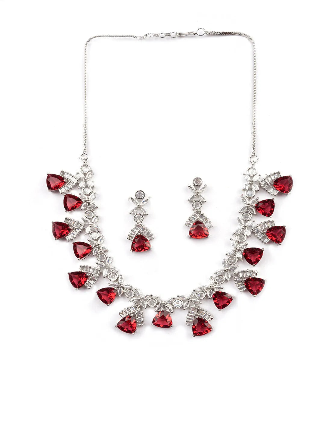 Red CZ AD Necklace Set for Glamorous Look