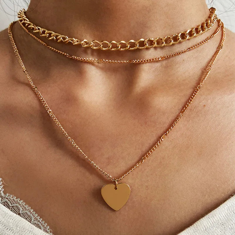 Fashionable Gold Plated Heart Shape Pendant Necklace Destiny Jewels