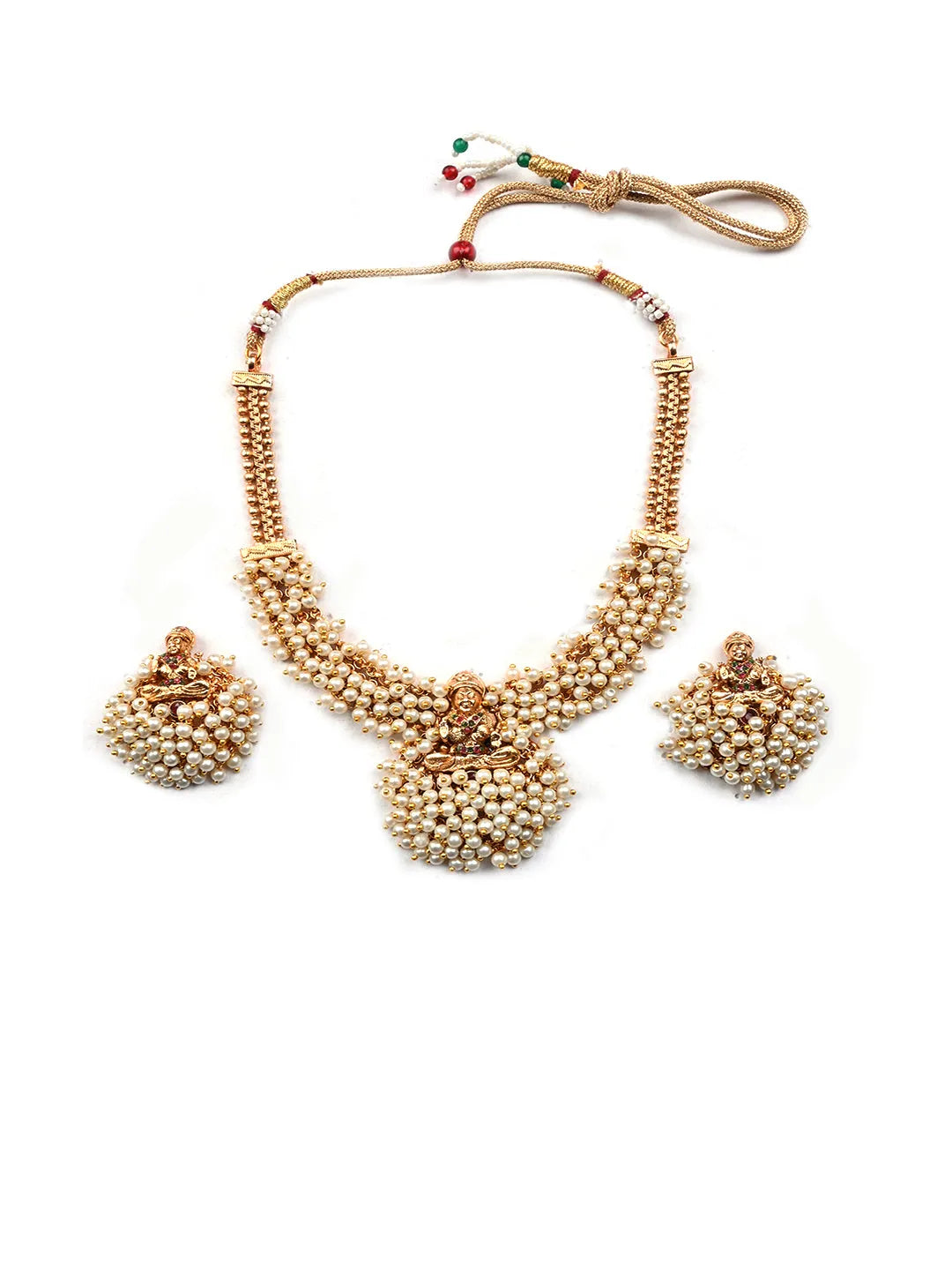 Gold Plated White Hydra Necklace Set