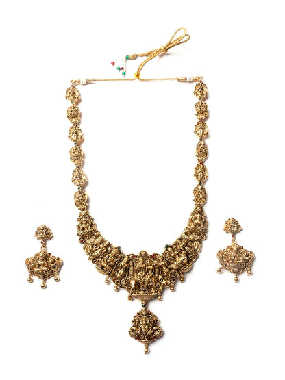 Classic Shiv Parivar Long Necklace Set | Haram Set