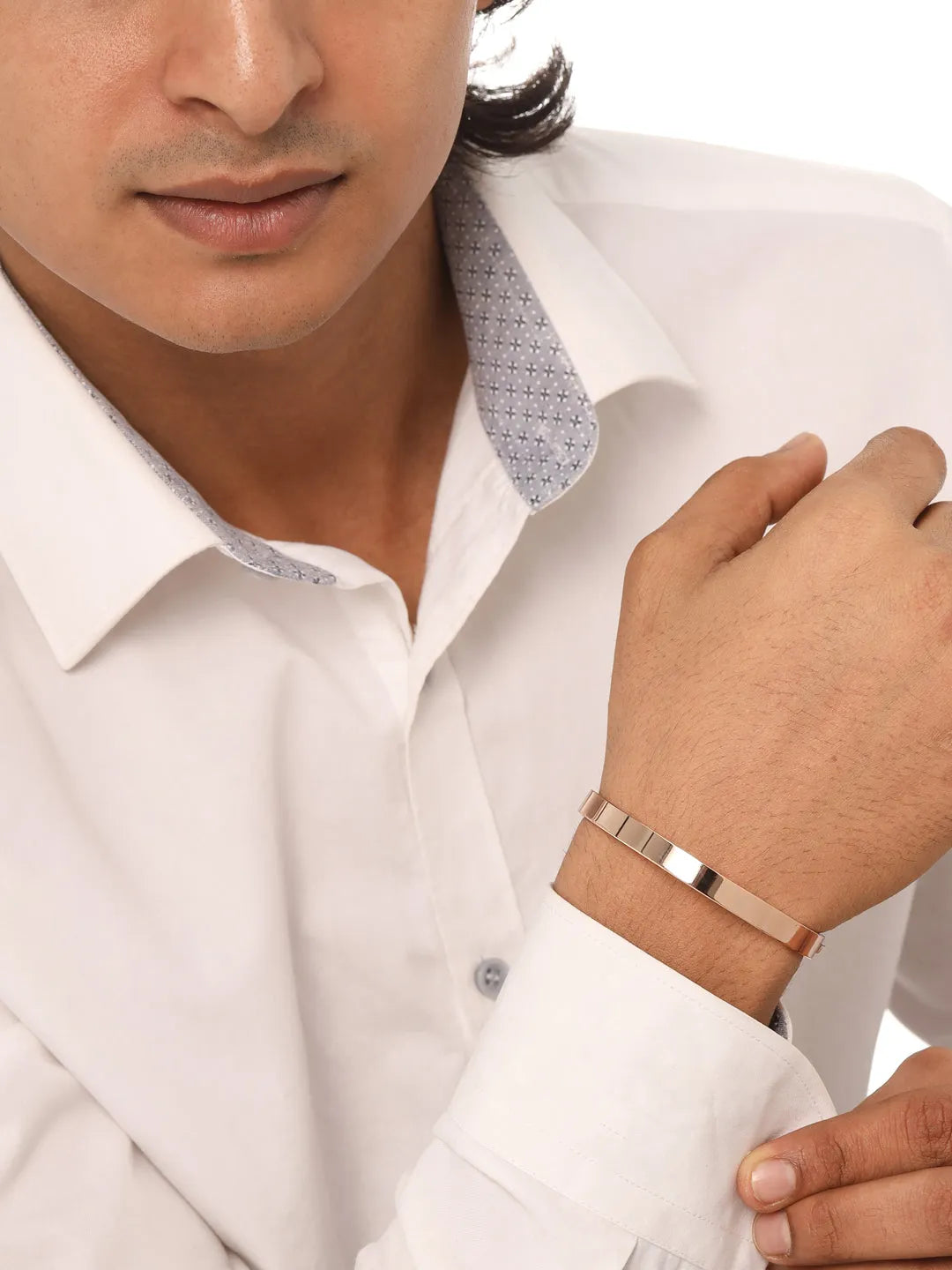 Men rose gold kada bracelet