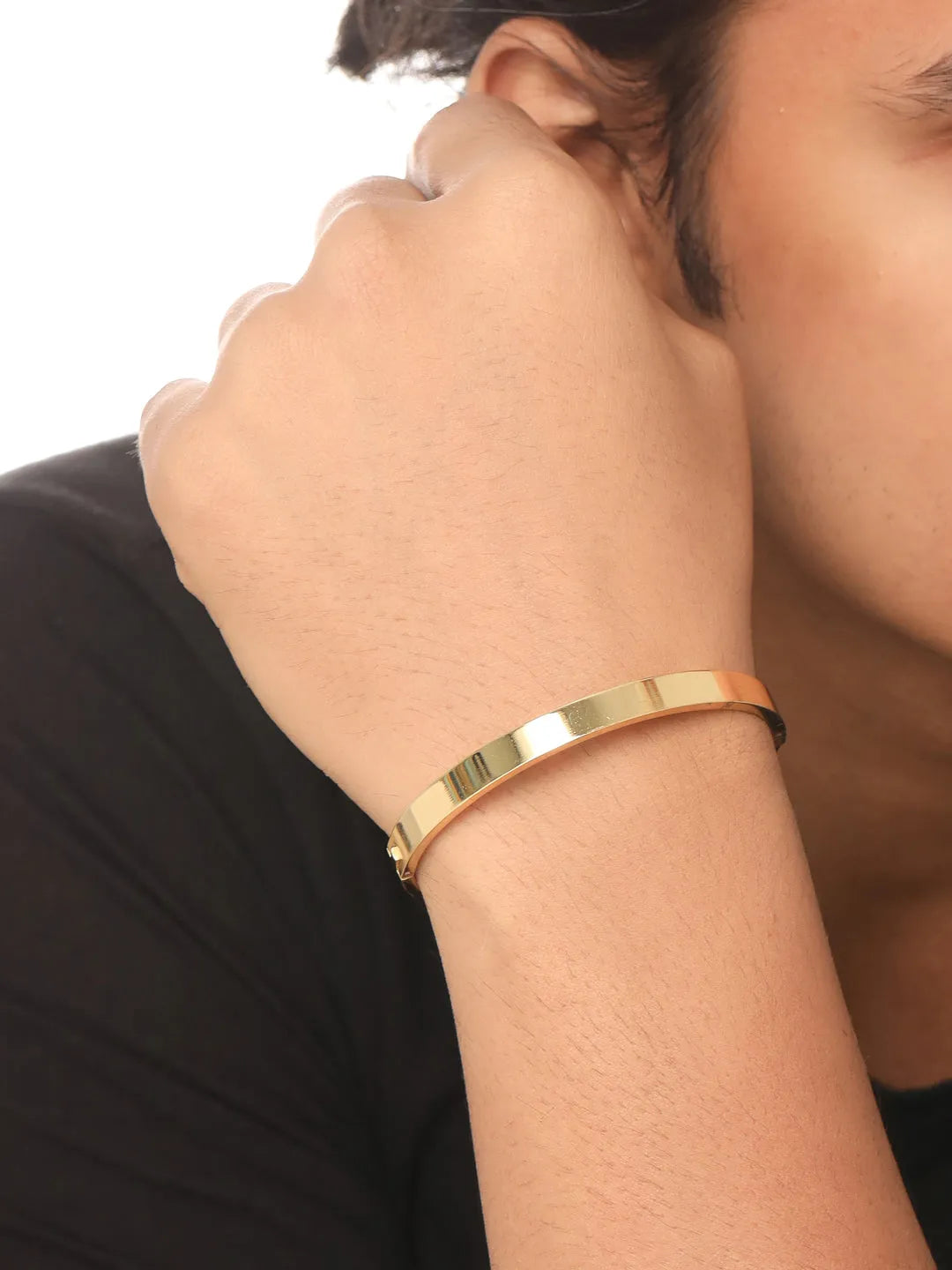 Men gold kada bracelet