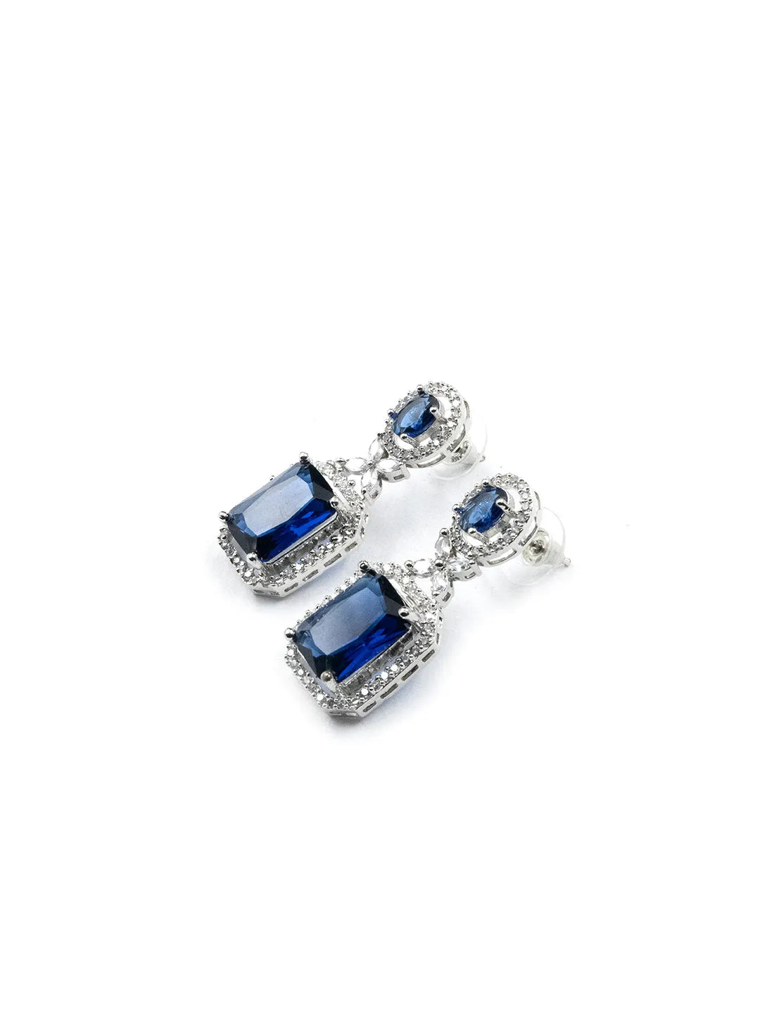 Elegant Designer Blue CZ AD Party Earrings | Sparkle &amp; Style