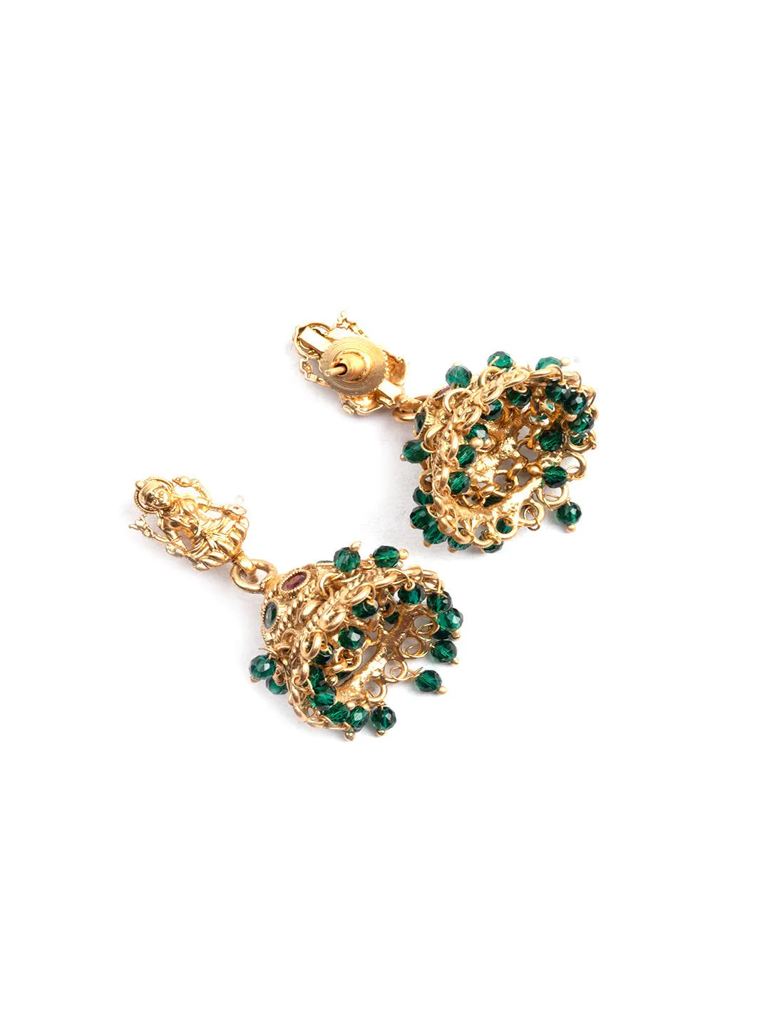 Gold Plated Laxmi Green Hydra Beads Choker Set