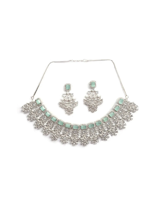 Classic Turquoise CZ Necklace Set