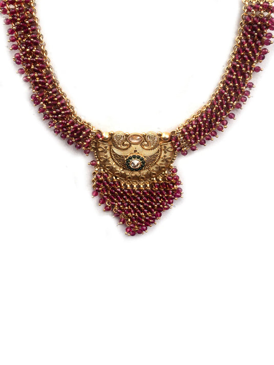 Gold Plated Ruby Hydra Necklace Set