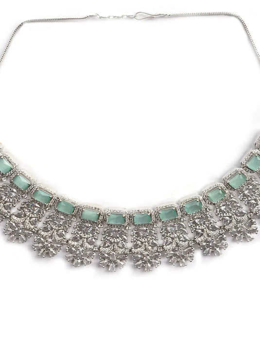 Classic Turquoise CZ Necklace Set