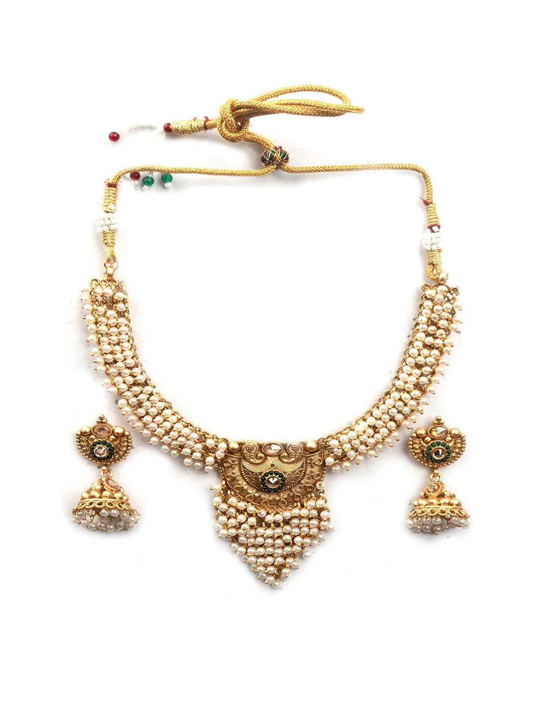 Gold Plated White Hydra Necklace Set