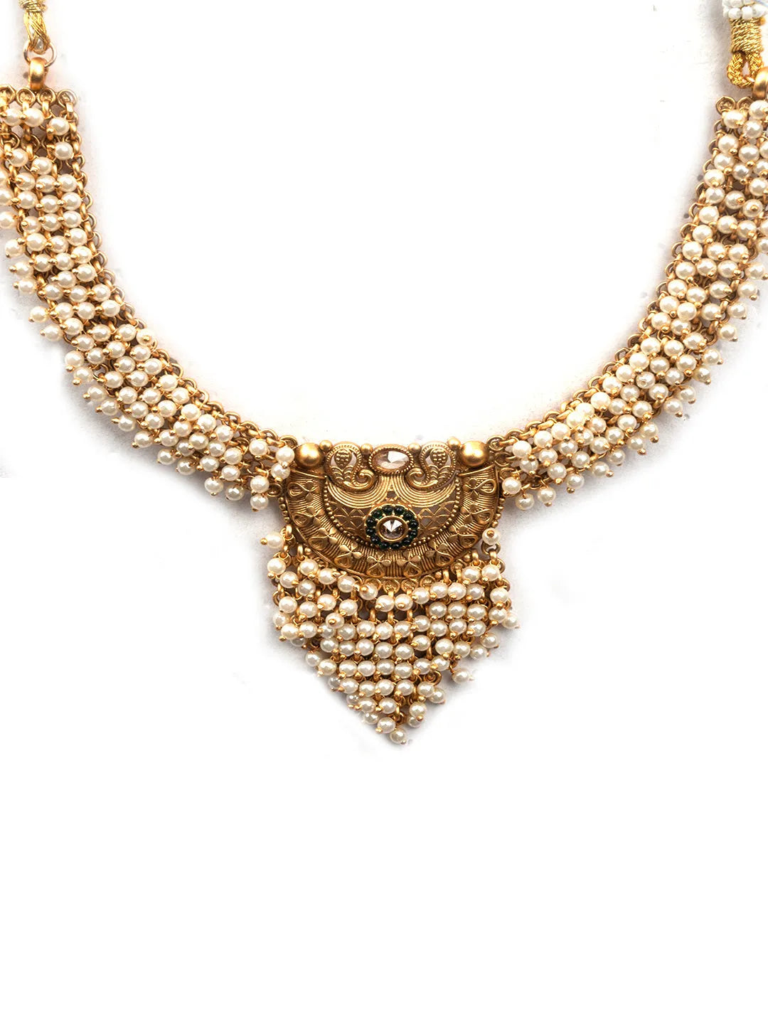 Gold Plated White Hydra Necklace Set