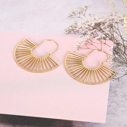 Gold-Plated Circular Hoop Earrings