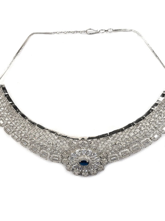 Royal Blue Sparkle: Designer AD Choker Set