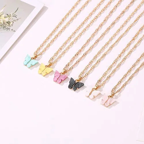 Stylish Green Butterfly Gold-Plated Chain Necklace Destiny Jewels