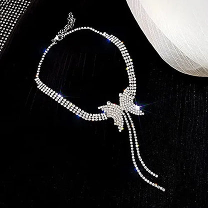 Crystal Butterfly Stylish Luxury Crystal Inlay Choker Chain Destiny Jewels