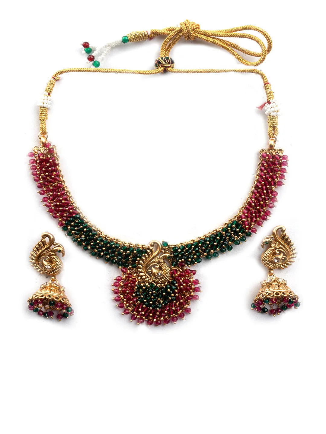 Exquisite Ruby Green Hydra Necklace Set For Special Occasions