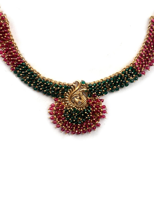 Exquisite Ruby Green Hydra Necklace Set For Special Occasions