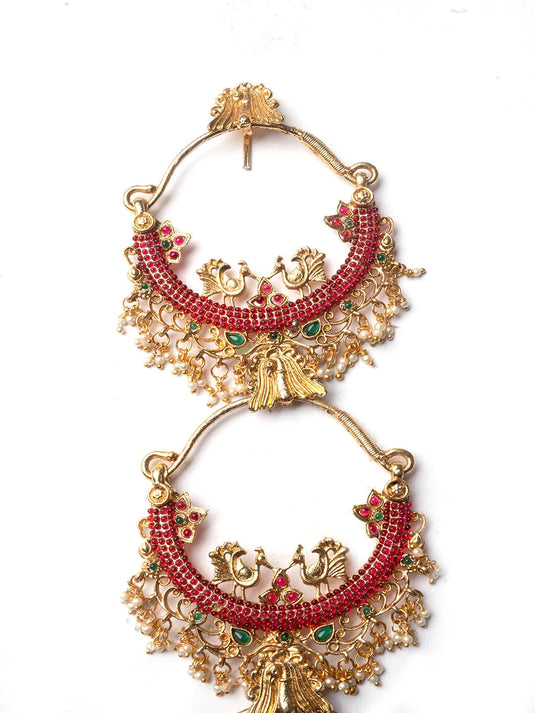 Gold-plated Kemp Stone-studded Temple Jada Bilai