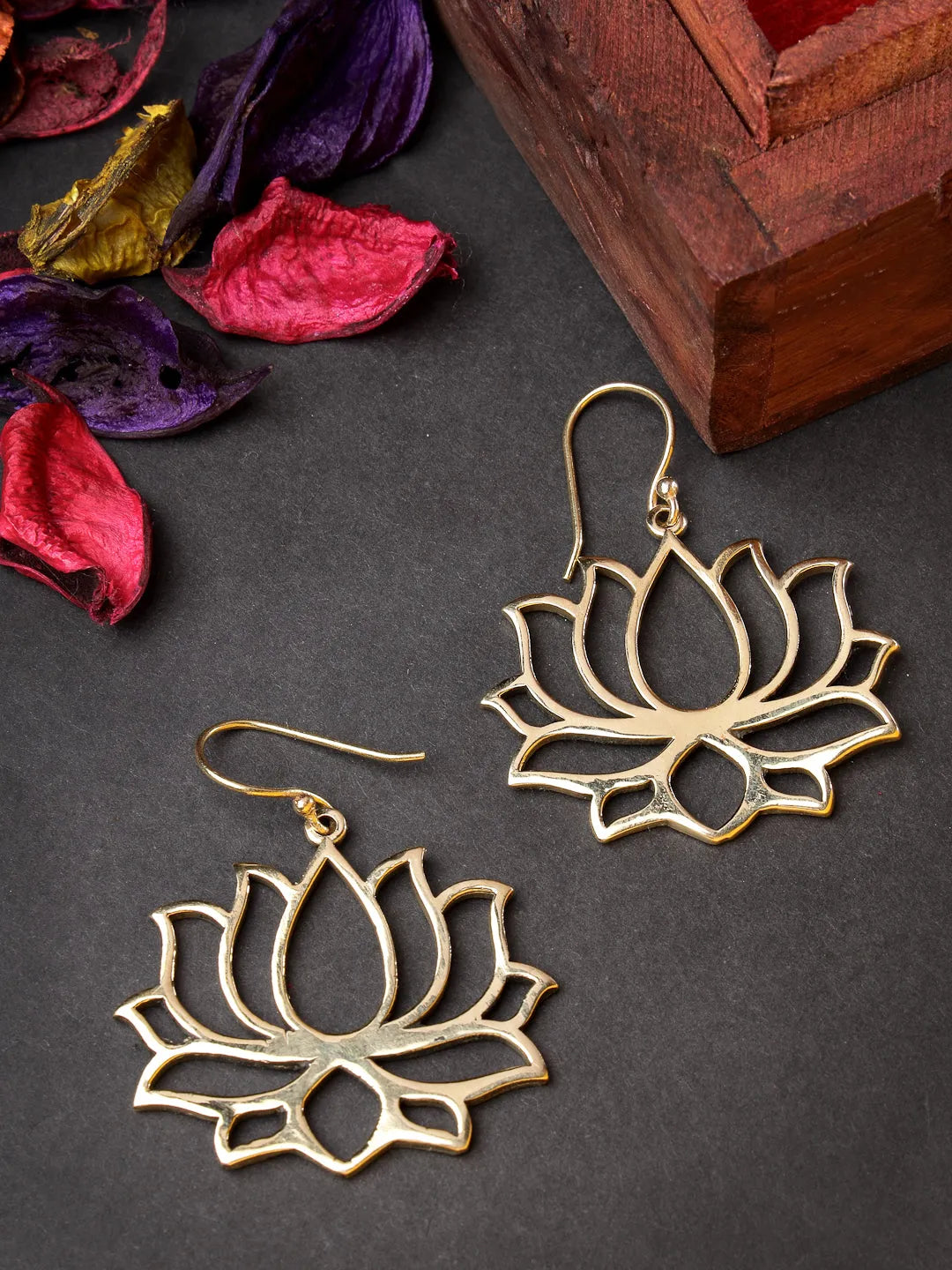 Gold-Plated Contemporary Drop Earrings