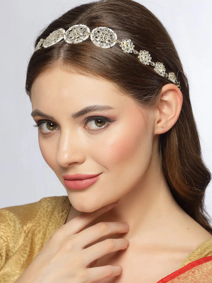 Silver Tone Beaded Wedding Hair Styling Tiara