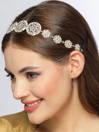 Silver Tone Beaded Wedding Hair Styling Tiara